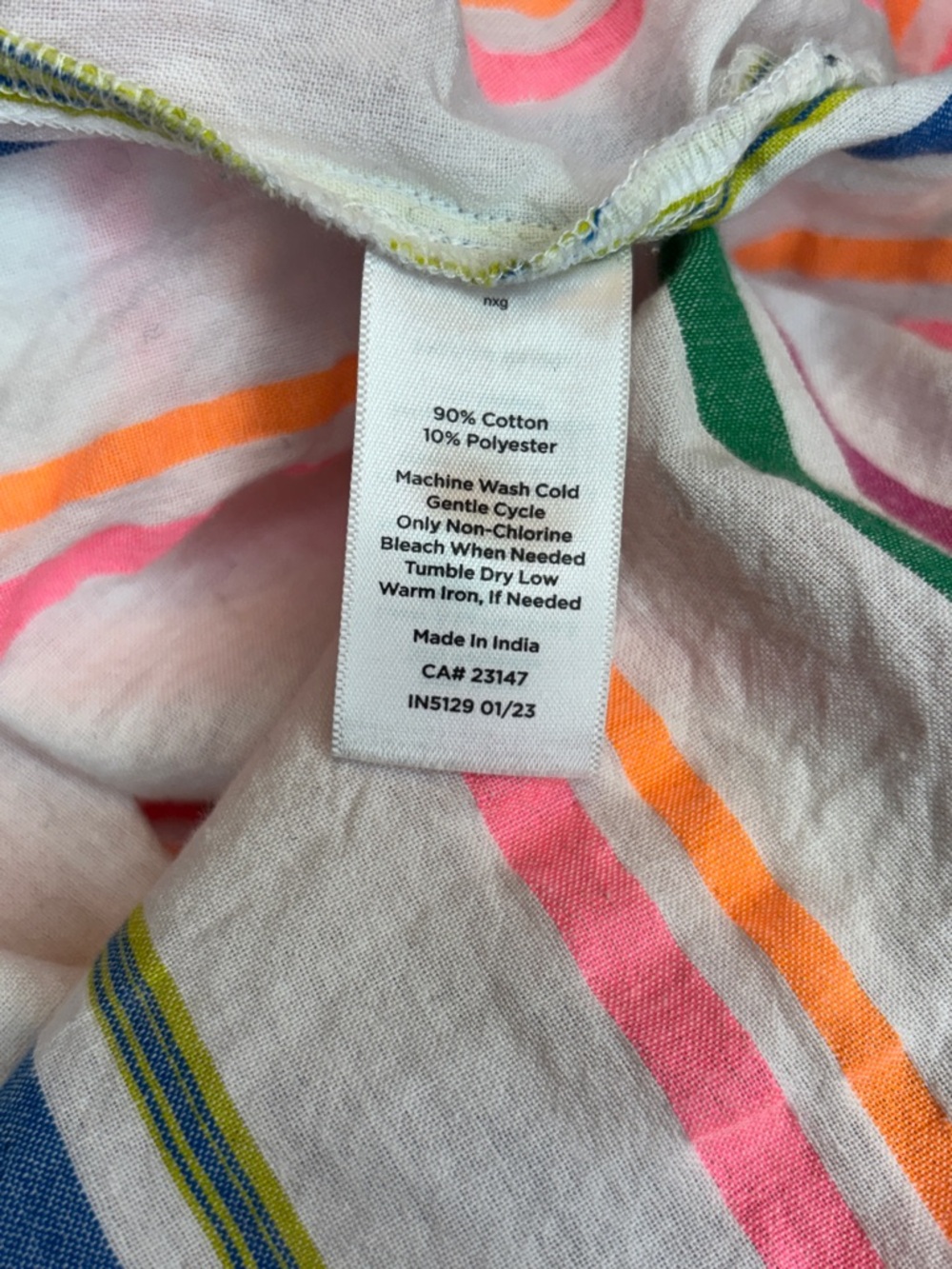Talbots Neon Multi-Stripe Button Front Tunic - Picture 8 of 8